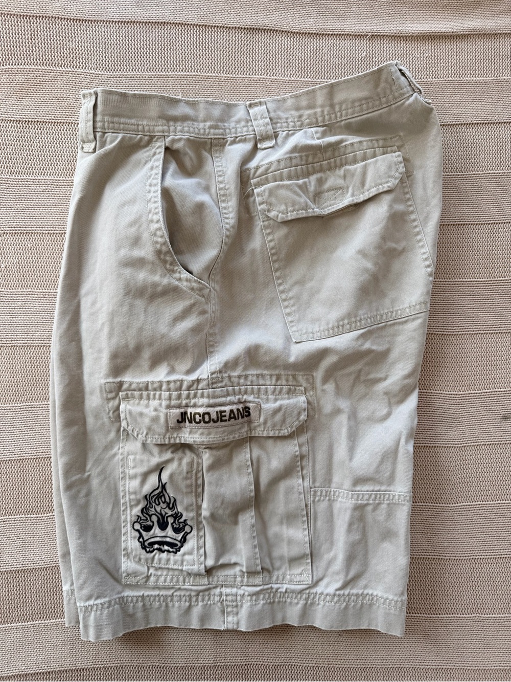 VTG y2k street baggy JNCO Jeans Men’s Cargo Shorts in Light Khaki 38